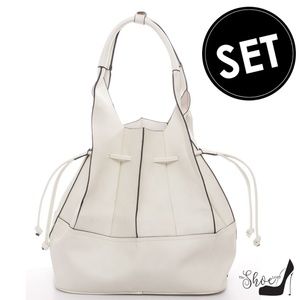My Bag Lady Online Bags - Geometric Fold Drawstring Handbag & Pouch Set My Bag Lady Online Bags - Geometric Fold Drawstring Handbag & Pouch Set
